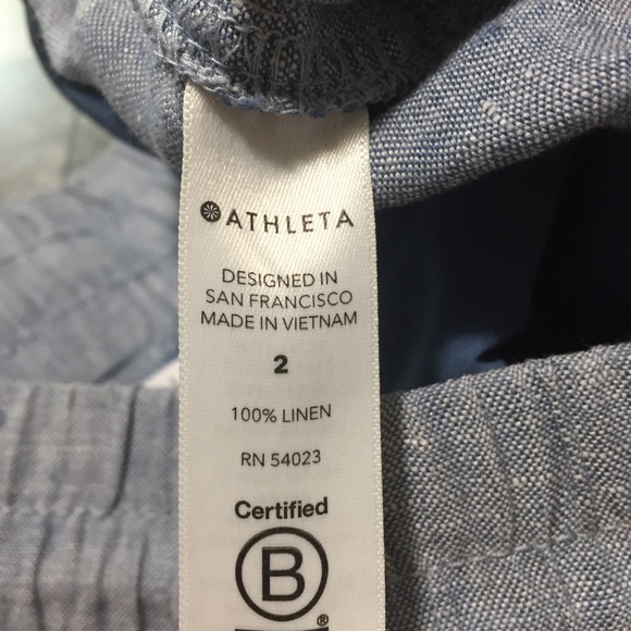 Athleta Cabo Linen 4 Inch Shorts Women’s 2 Blue Drawstring Casual - Picture 8 of 8